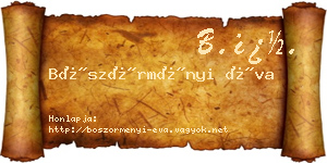 Böszörményi Éva névjegykártya