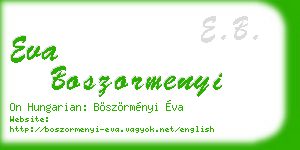 eva boszormenyi business card